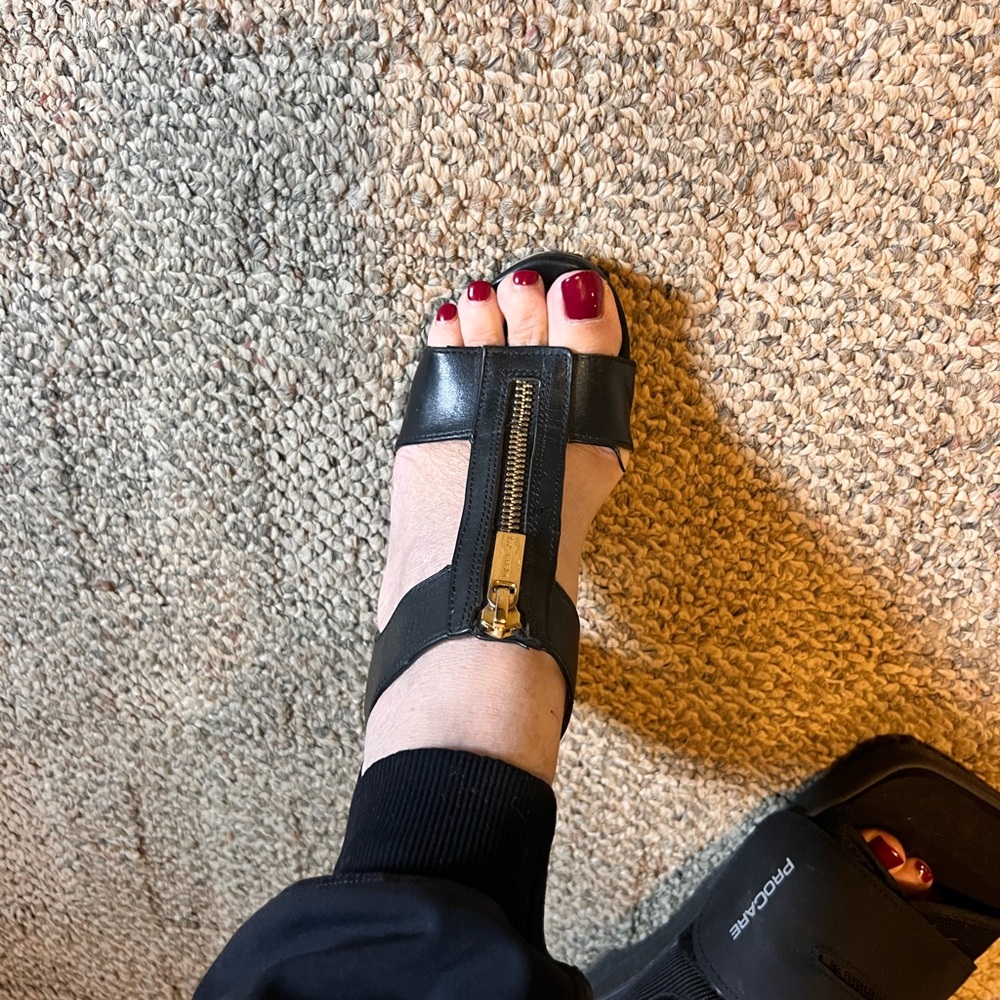 Michael Kors Black T-Strap Sandals
